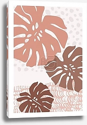 Постер Листья монстеры в терракотовых тонах 1