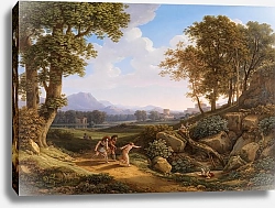 Постер Рейнхарт Йоханн Классический пейзаж с Археморосом и Гипсипилом