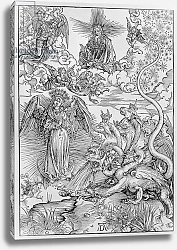 Постер Дюрер Альбрехт Apocalyptical scene, from the 'Apocalypse' or 'The Revelations of St. John the Divine', pub. 1498