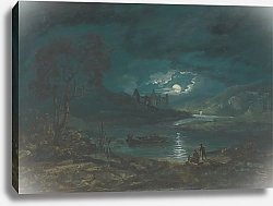 Постер Лапорте Джордж Ночной речной пейзаж с разрушенным аббатством