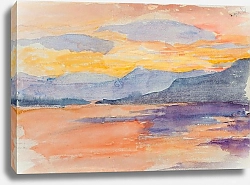 Постер Вийк Мария Mountain landscape in the evening sky