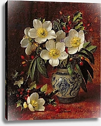 Постер Уильямс Альберт (совр) AB249 Still Life of Christmas Roses and Holly