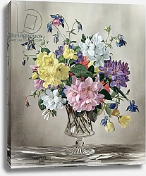 Постер Уильямс Альберт (совр) PB/321 Rhododendrons, Azaleas and Columbine in a Glass Vase