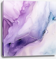 Постер Abstract violet and blue ink art 4