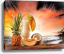 Постер Фруктовый напиток на пляже
