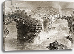 Постер Бартлет Уильям (последователи, грав) Natural Bridges near Kilkee, County Clare, Ireland, 1860s