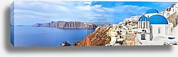 Постер Греция. Санторини. Город Ия. Панорама