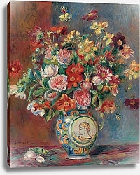 Постер Ренуар Пьер (Pierre-Auguste Renoir) Vase with Flowers; Vase de fleurs, 1881