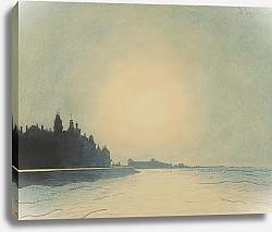 Постер Спиллиарт Леон Морская дамба в Остенде, видимая из-за забора