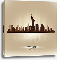 Постер Нью-Йорк, силуэт города