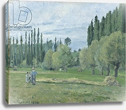 Постер Писсарро Камиль (Camille Pissarro) Haymaking, 1874