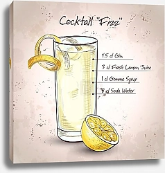 Постер Коктейль Джин Физз