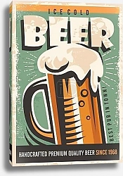 Постер Ретро плакат с пивной кружкой