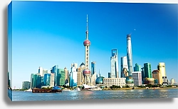 Постер Китай, Шанхай. Вид на город