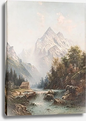 Постер Кауфман Карл Wild stream in the mountains