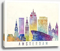 Постер Водяные краски Амстердама: Симфония архитектуры на каналах