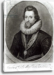 Постер Дик Энтони Portrait of James I after a miniature by Nicholas Hilliard of 1617, engraved by George Vertue