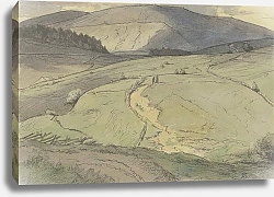 Постер Тома Ханс Пейзаж Шварцвальда, вид на холмистые луга и более высокие горы