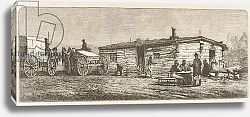 Постер Школа: Английская 19в. Old Post Station on the Prairie, near Denver, c.1870, from 'American Pictures', 1876