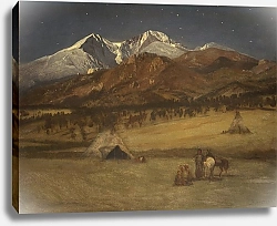 Постер Бирштад Альберт Индейский лагерь – Вечер