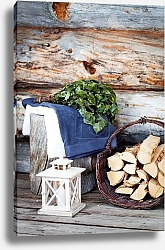 Постер Дрова и берёзовый веник для бани