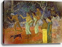 Постер Гоген Поль (Paul Gauguin) Scene from Tahitian Life, 1896