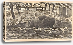 Постер Хенриет Хенк Zeug met acht biggen