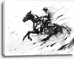Постер Rider on a horse in motion