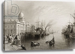 Постер Бартлет Уильям (последователи, грав) The Custom House, Dublin, from 'Scenery and Antiquities of Ireland' by George Virtue, 1860s