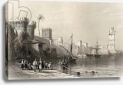 Постер Бартлет Уильям (последователи, грав) Harbour of Rhodes, Greece, engraved by J.C. Armytage