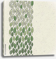 Постер Полоса зеленых листьев