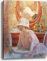 Постер Фрисеке Фредерик Young Girl Before a Mirror in a Pink Dress