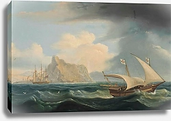 Постер Луни Томас A British Warship And A Maltese Xebec In The Straits Of Gibraltar
