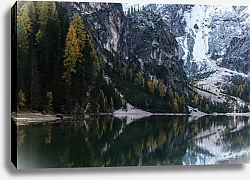 Постер Осеннее озеро Брайес, Италия