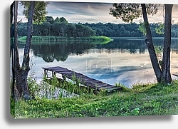 Постер Озеро на рассвете