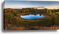 Постер Беларусь. Закат в парке Браславские озёра 