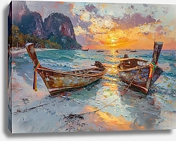 Постер Moored on the beach