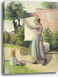 Постер Писсарро Камиль (Camille Pissarro) Woman Hanging up the Washing, 1887