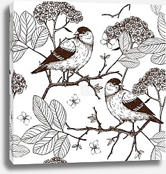 Постер Птицы на ветвях весны