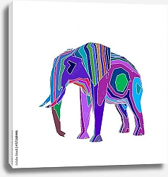 Постер Абстрактный красочный слон