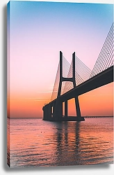 Постер Мост на закате, Лиссабон, Португалия