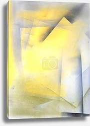 Постер Серо-жёлтая абстракция с квадратами