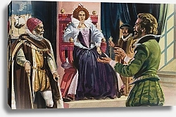 Постер Школа: Английская 20в. Queen Elizabeth I and Sir Francis Drake