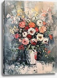 Постер Bouquet of dahlias and roses