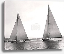 Постер Two boats sailing on the ocean