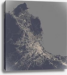 Постер Палермо: карта города под звёздным небом Сицилии