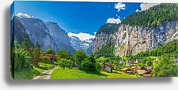 Постер Швейцария, Лаутербруннен, Долина водопадов