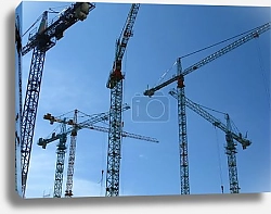 Постер Два строительных крана