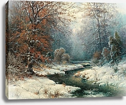 Постер Кауфман Адольф Зимний пейзаж с рекой