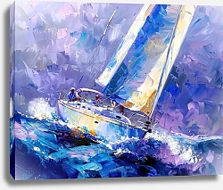 Постер Ship in the whirlpool of waves